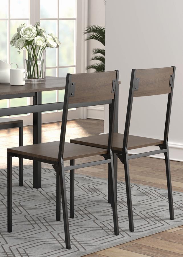 5-Piece Dining Set Ark Brown And Matte Black - HER Home Design Boutique